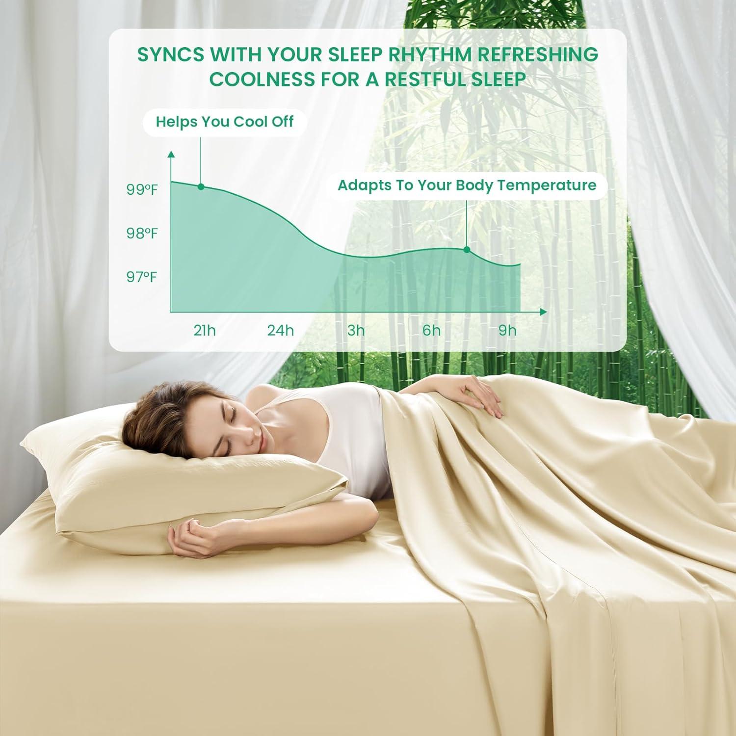 Sábanas Completo SONORO KATE 100% Viscosa Bambú Beige