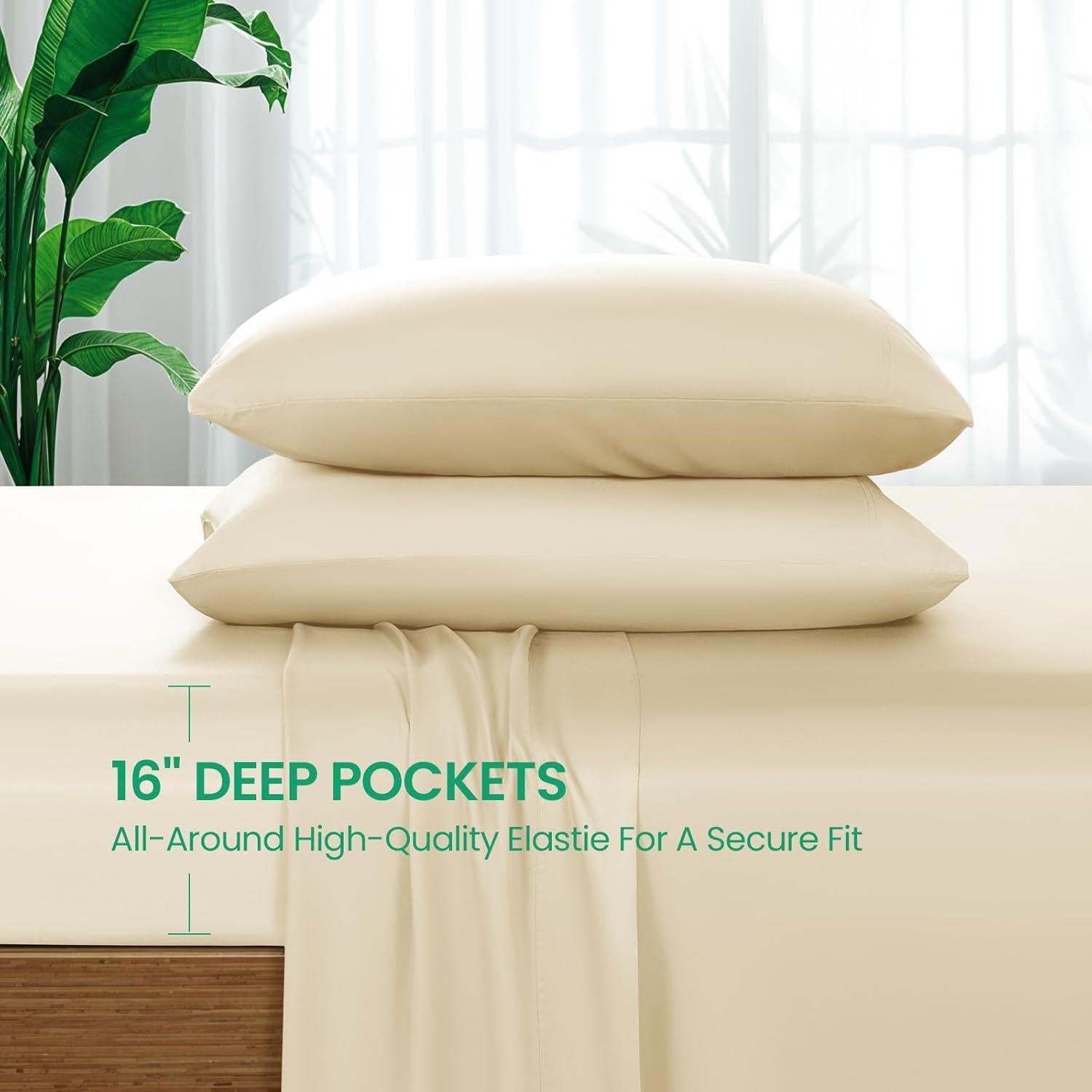 Sábanas Completo SONORO KATE 100% Viscosa Bambú Beige