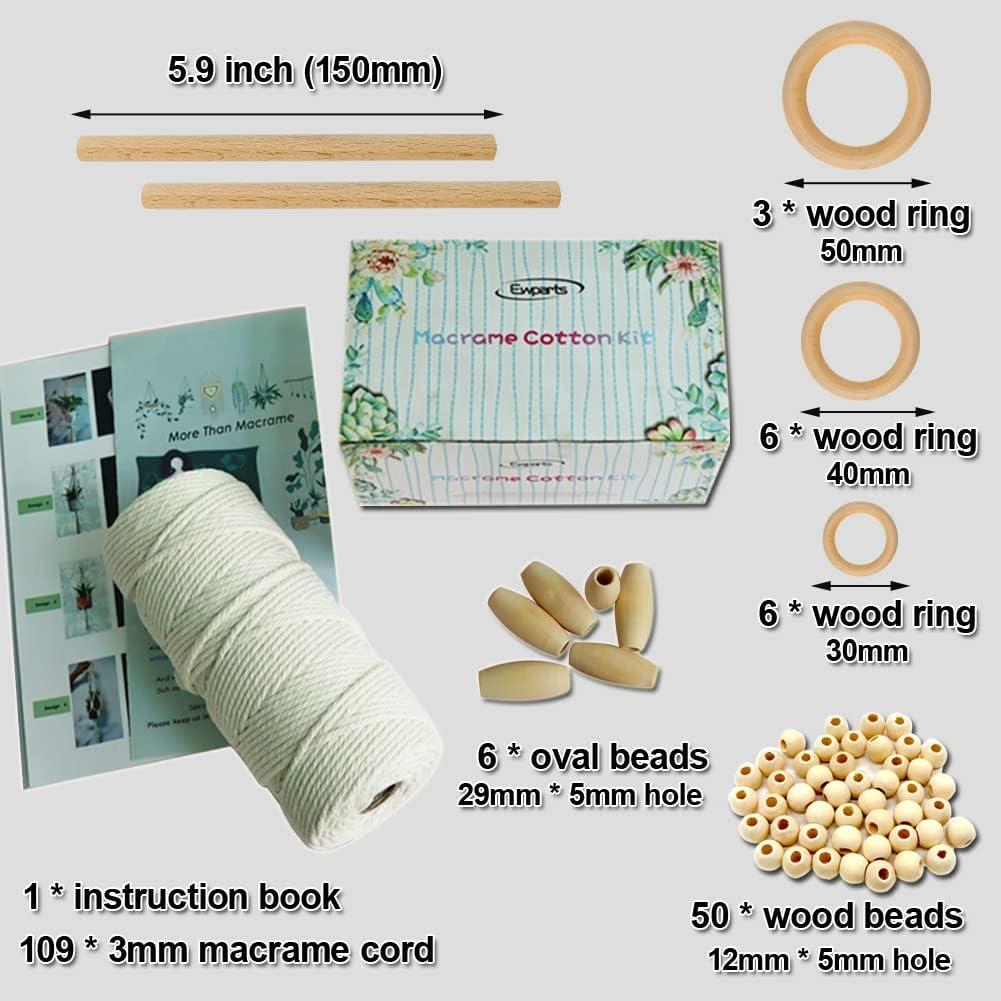 Kit de Macramé Ewparts para Principiantes - 327 pies de Cordón