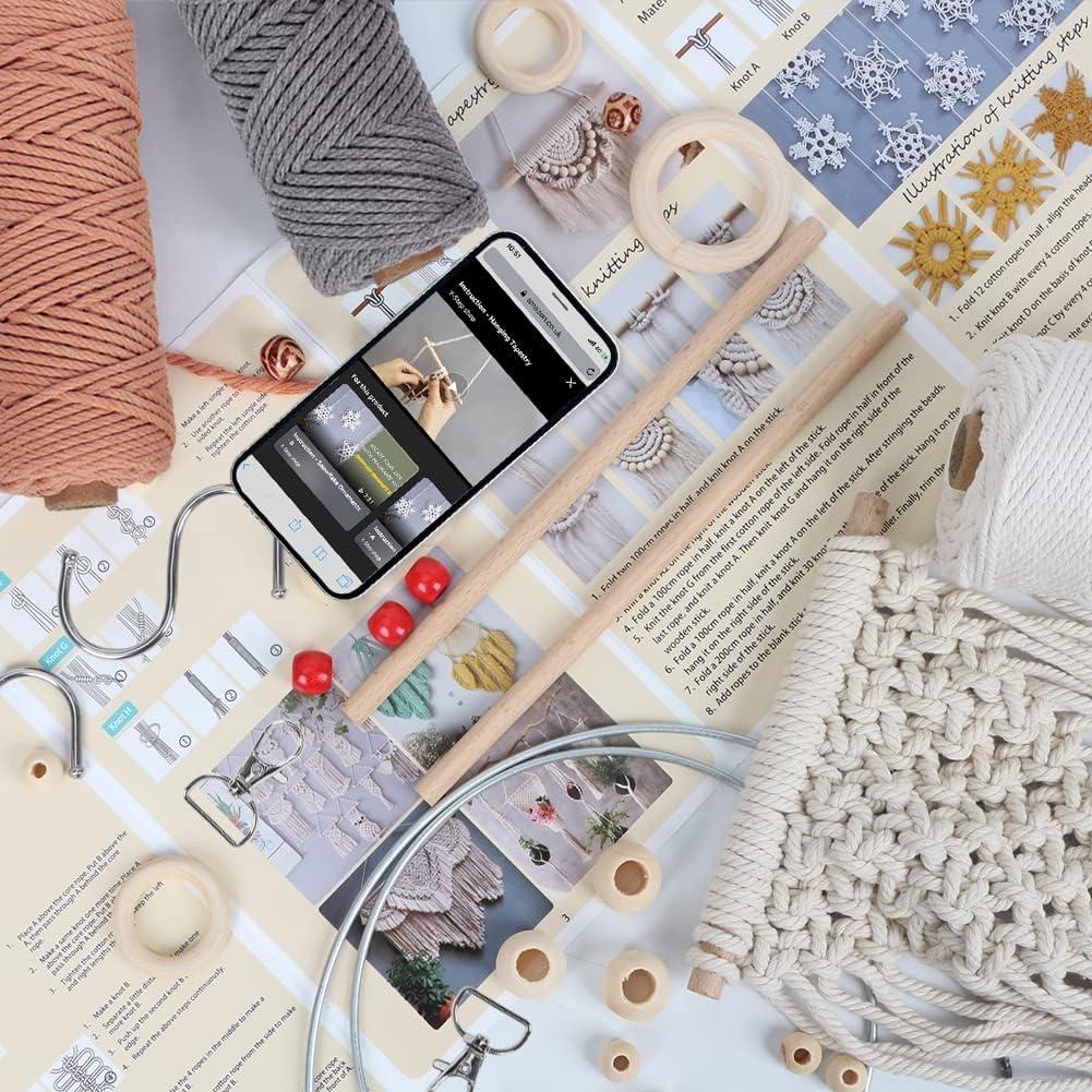 Kit de Macramé UHAPEER para Principiantes con 200m de Cordón