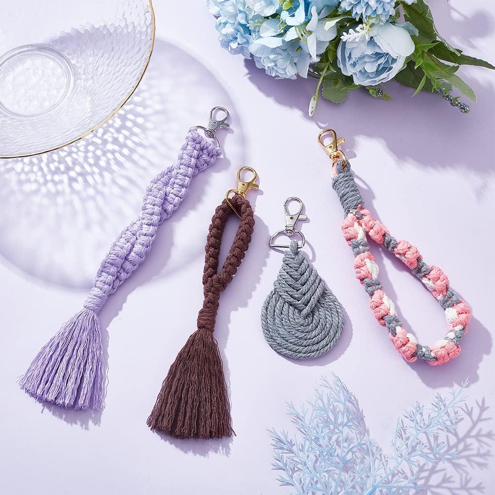 Kit de Llaveros de Macramé INFUNLY - 8 Piezas Coloridas