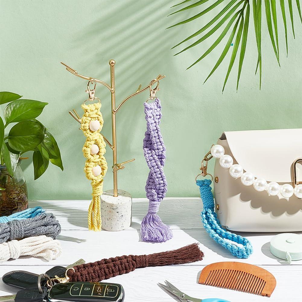 Kit de Llaveros de Macramé INFUNLY - 8 Piezas Coloridas