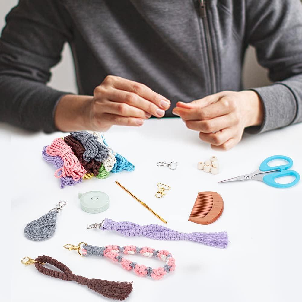 Kit de Llaveros de Macramé INFUNLY - 8 Piezas Coloridas