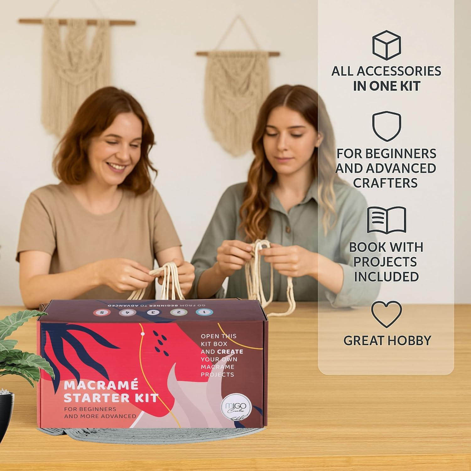 Kit de Macramé MIGO Crea para Principiantes - 112 Piezas