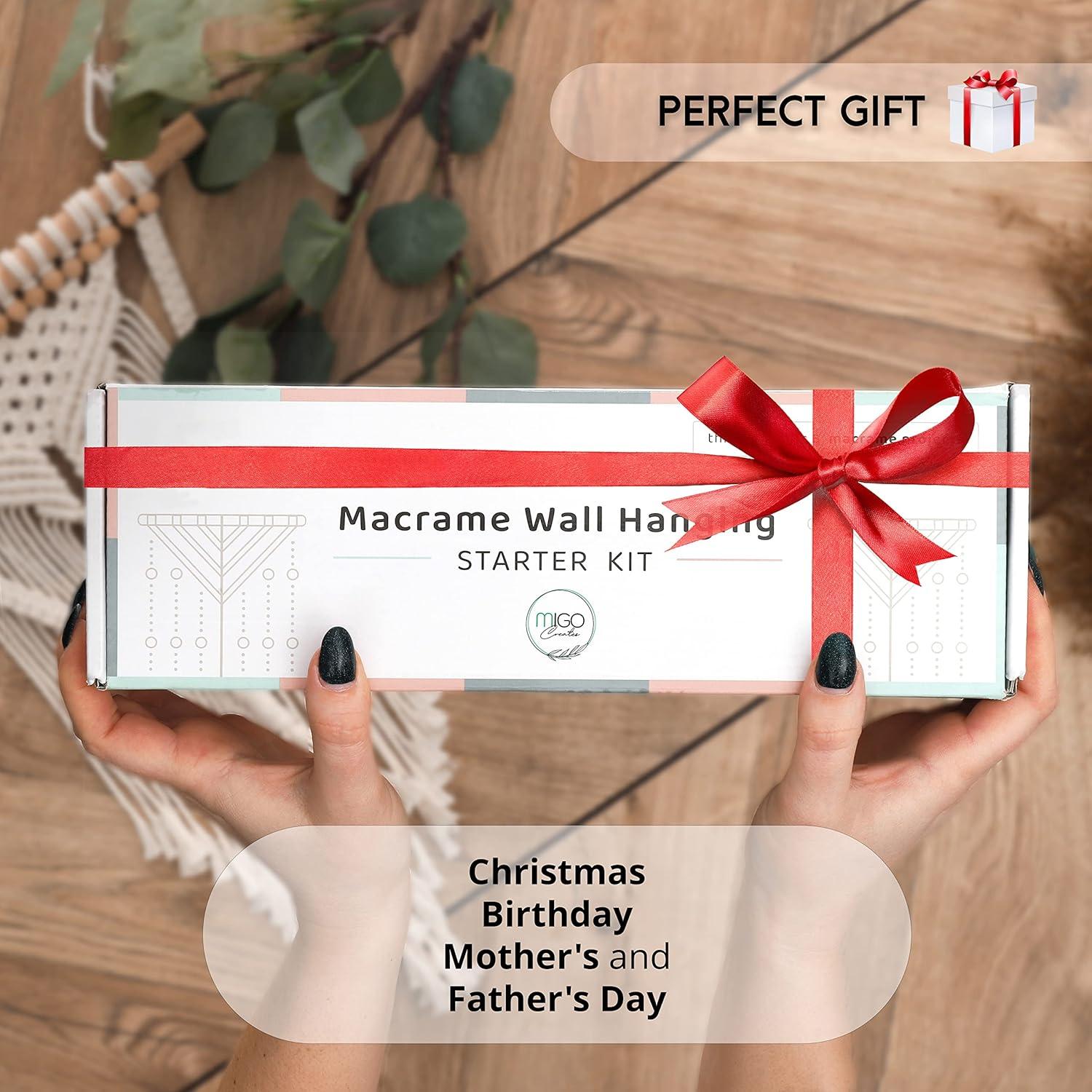 Kit de Macramé MIGO Creates para Principiantes - 58 Piezas y 201m Hilo