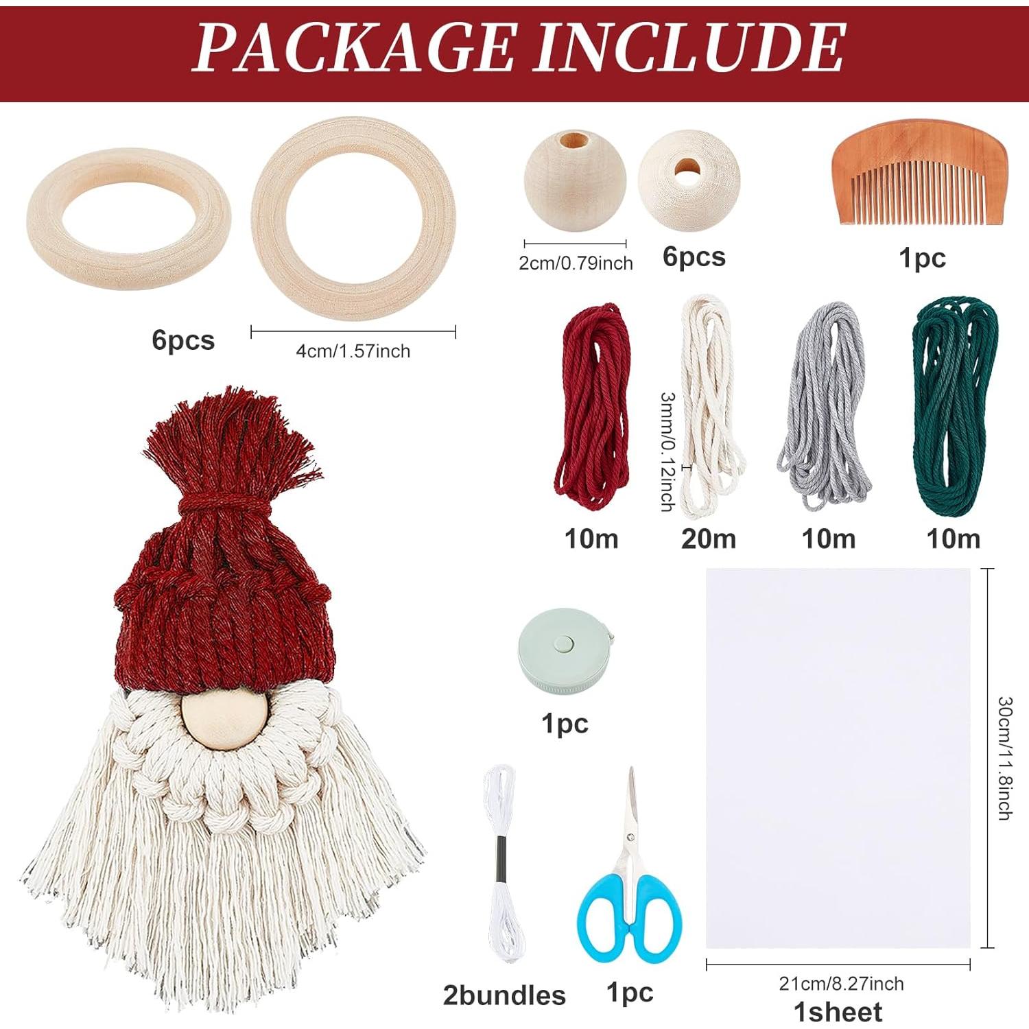 Kit de Gnomos de Navidad DIY FREEBLOSS - 6 Piezas Macramé