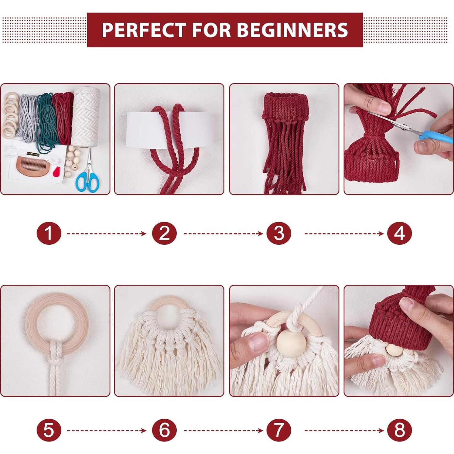 Kit de Gnomos de Navidad DIY FREEBLOSS - 6 Piezas Macramé