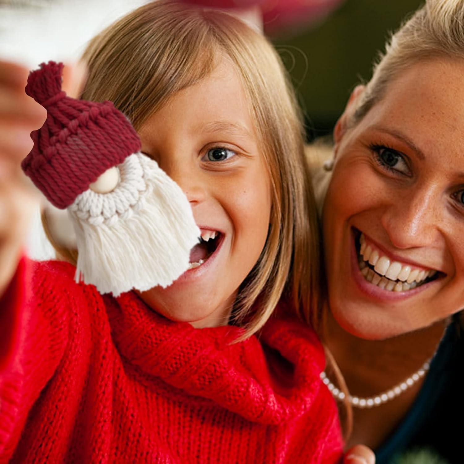 Kit de Gnomos de Navidad DIY FREEBLOSS - 6 Piezas Macramé