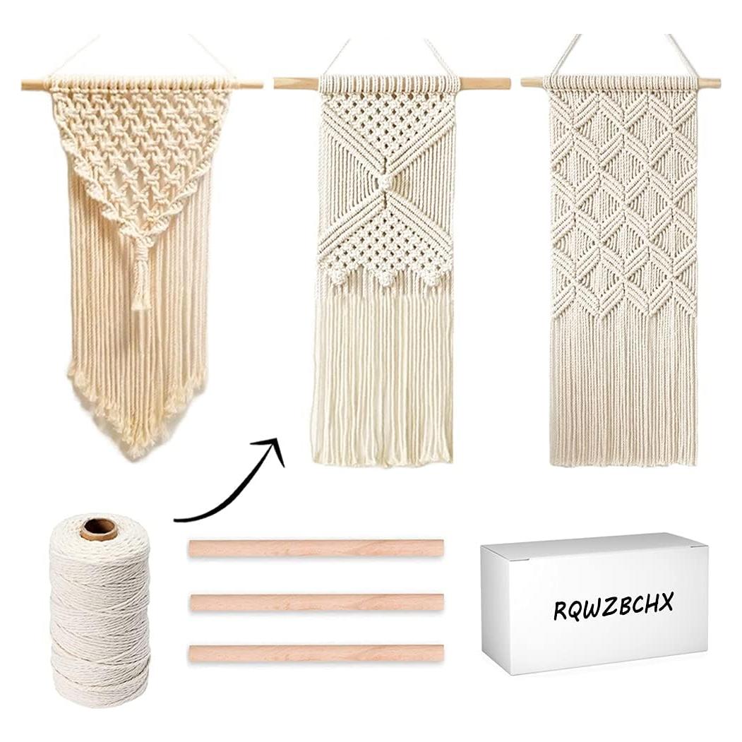 Kit de Colgantes de Macramé RQWZBCHX - 200m Cordón y 3 Varillas