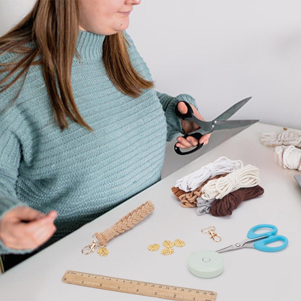 Kit de Llavero de Macramé FREEBLOSS 6 Piezas con Instrucciones