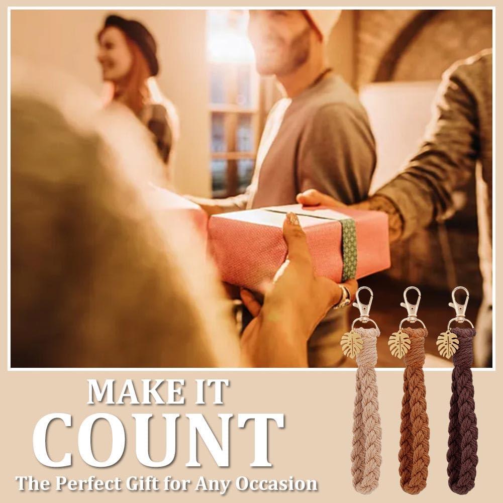 Kit de Llavero de Macramé FREEBLOSS 6 Piezas con Instrucciones