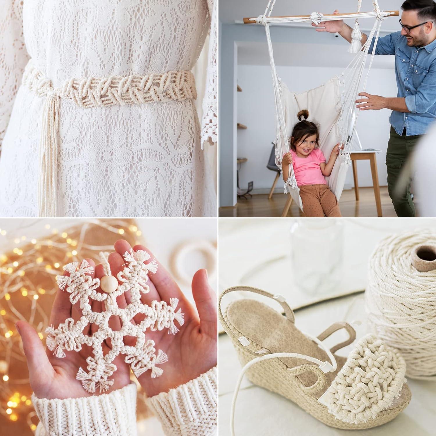 Kit de Macramé Hdviai 121 Piezas, Hilo de Algodón 3mm x 100m