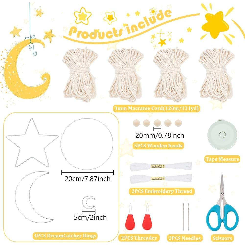Kit de Macramé BEUNITONE Luna Estrella para Principiantes
