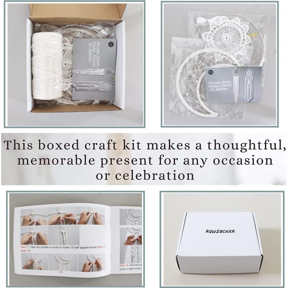 Kit de Atrapasueños de Macramé RQWZBCHX - 2 Piezas DIY