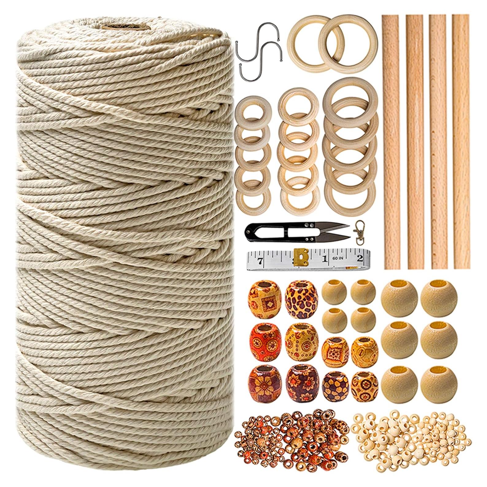 Kit de Macramé Tephran 227 Piezas con Cordón 3mm y E-Book