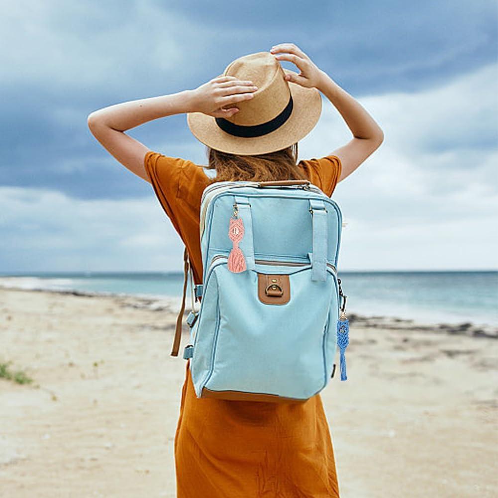 Kit de llavero de macramé ACRNIGHEET 6 piezas boho oceánico