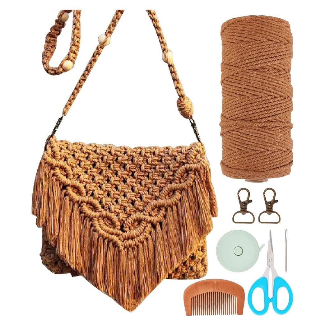 Kit de Bolsa de Macramé DIY INFUNLY para Principiantes
