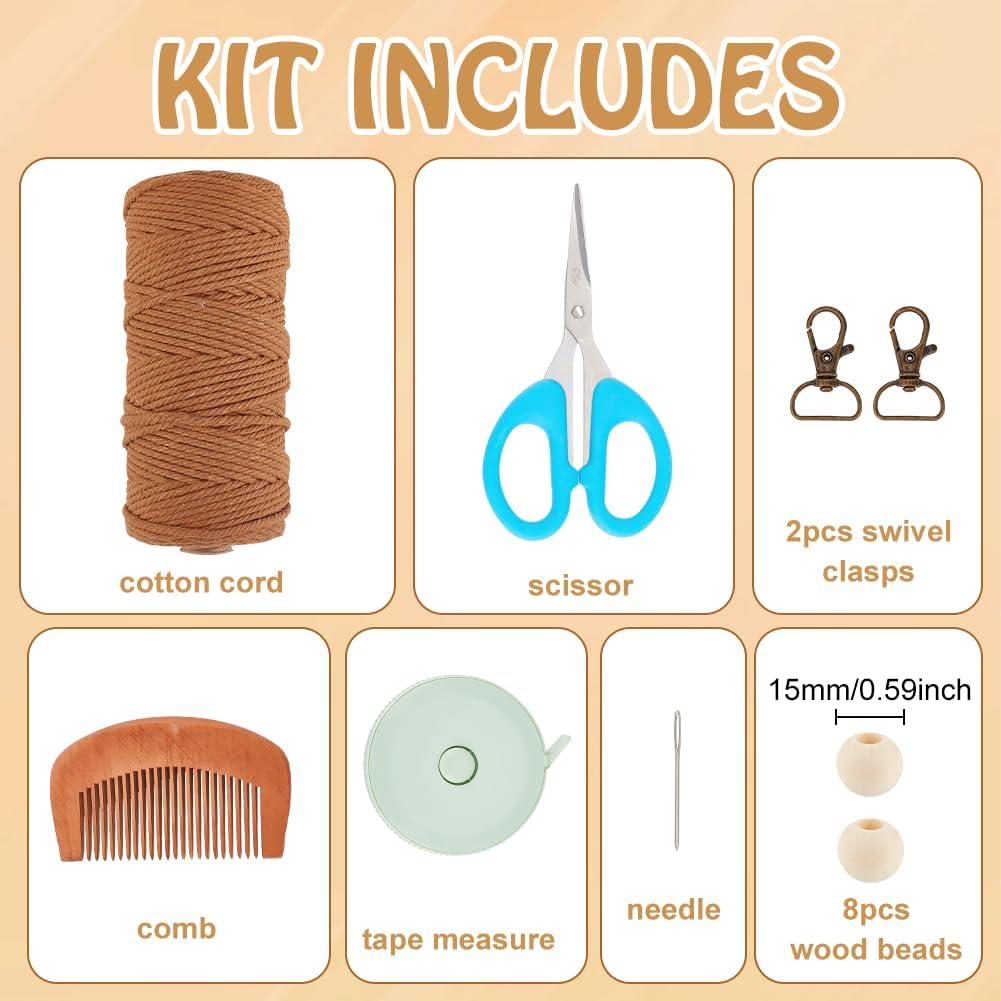 Kit de Bolsa de Macramé DIY INFUNLY para Principiantes