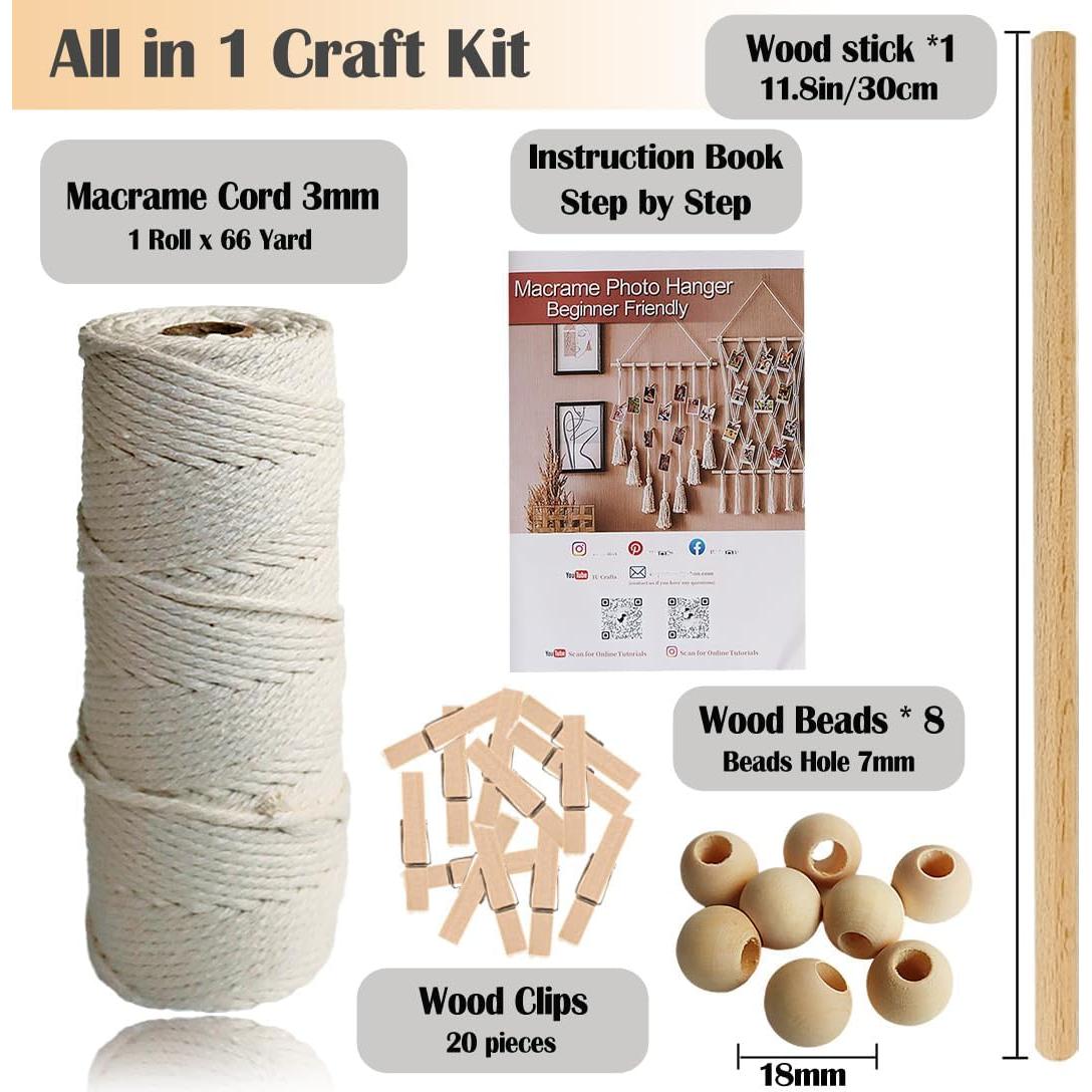 Kit de Macramé Ewparts para Colgante de Fotos Boho