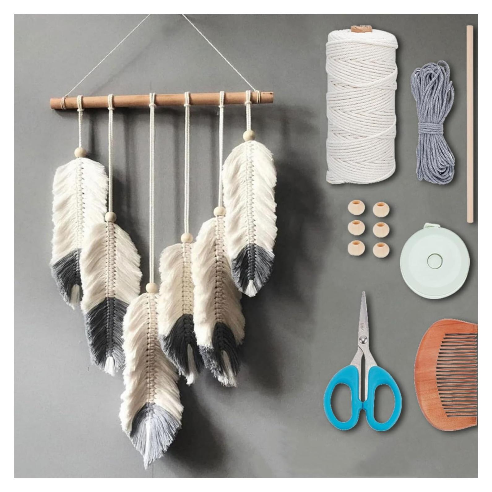 Kit de Colgante de Pared de Plumas de Macramé ORIGACH DIY