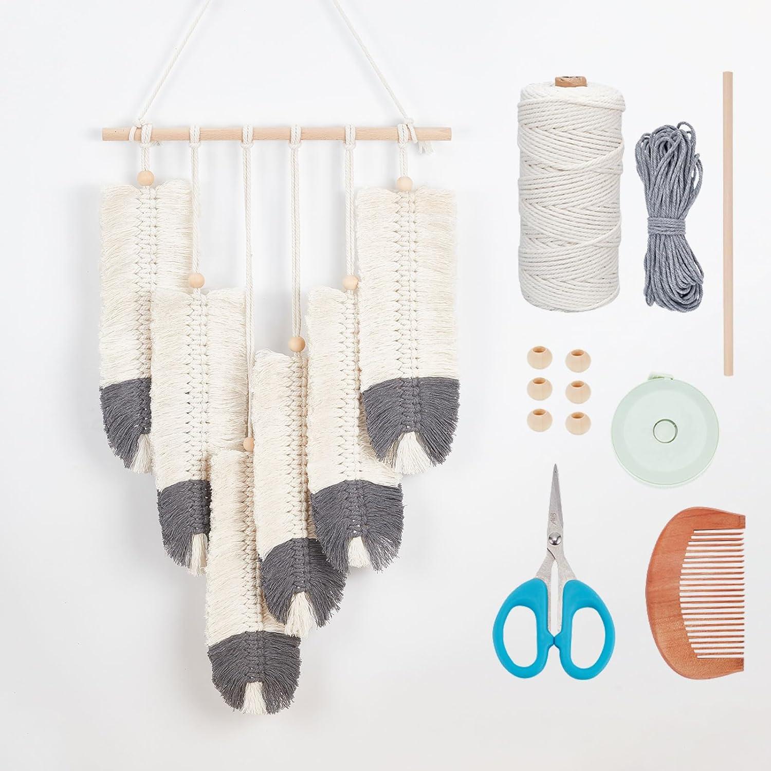 Kit de Colgante de Pared de Plumas de Macramé ORIGACH DIY