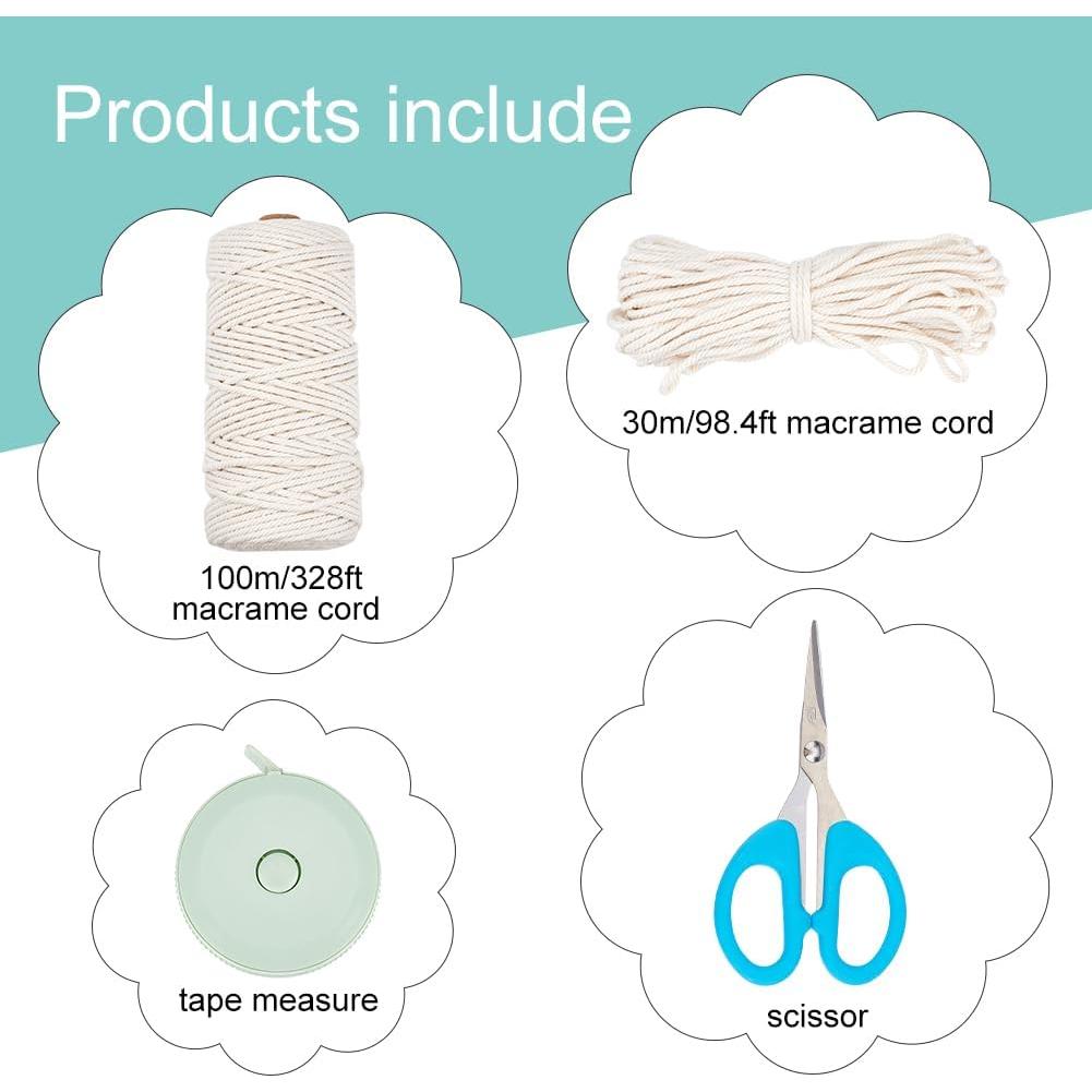 Kit DIY Bolsa de Macramé WEBEEDY 26.4x20.3cm Beige