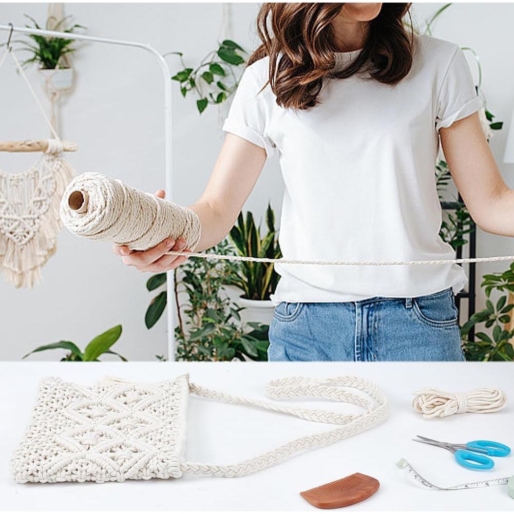 Kit DIY Bolsa de Macramé WEBEEDY 26.4x20.3cm Beige