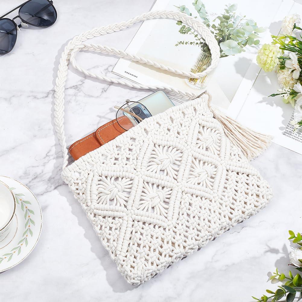 Kit DIY Bolsa de Macramé WEBEEDY 26.4x20.3cm Beige