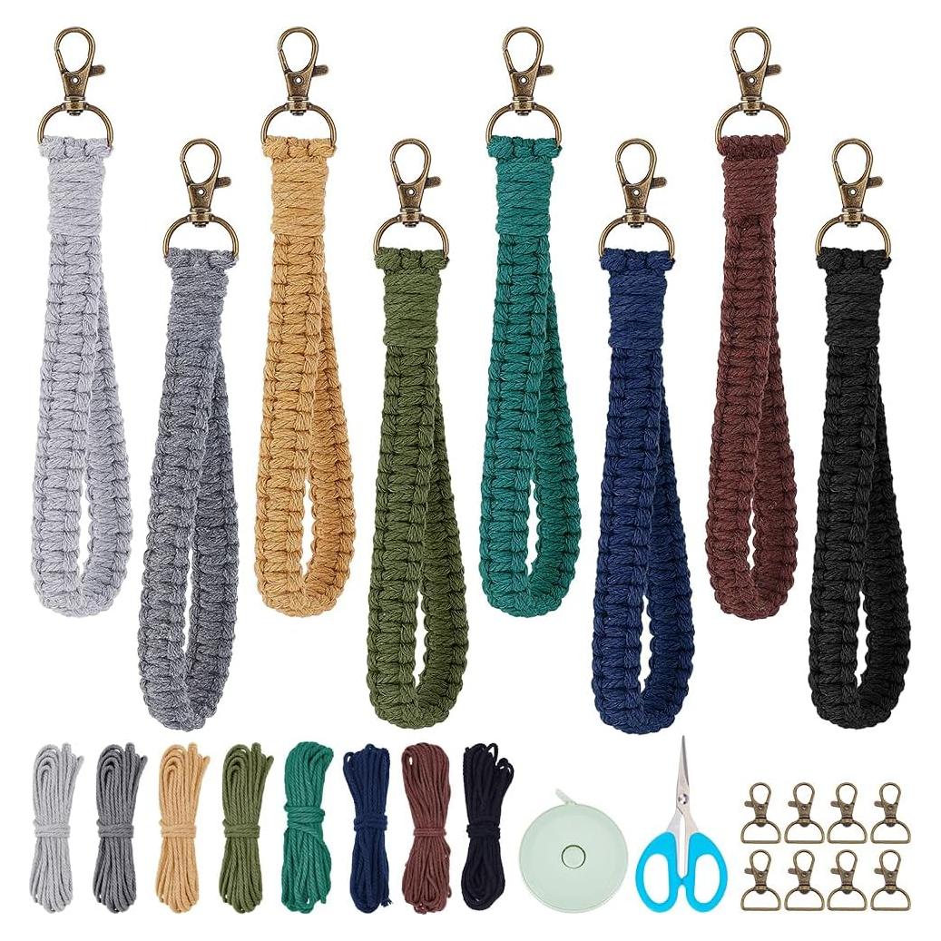 Kit de Llaveros de Macramé INFUNLY para Principiantes - 8 Sets