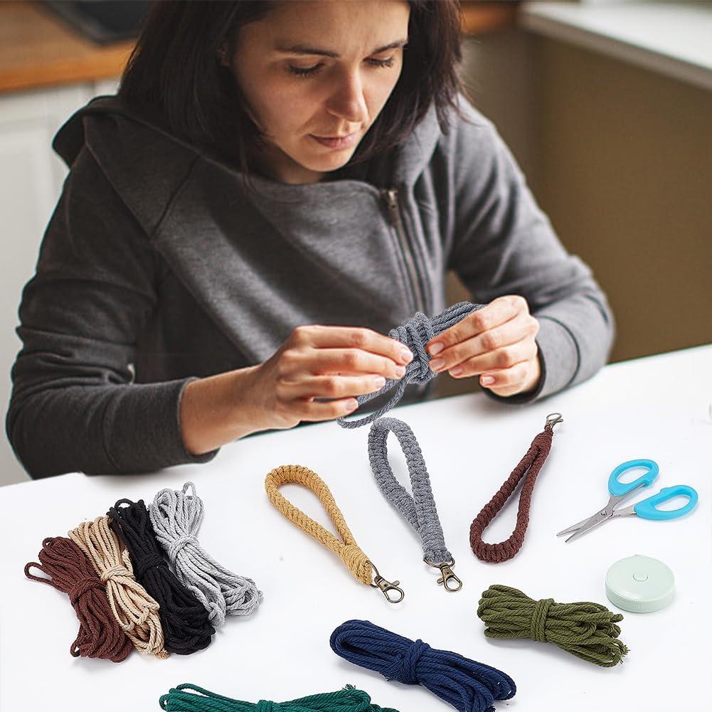 Kit de Llaveros de Macramé INFUNLY para Principiantes - 8 Sets