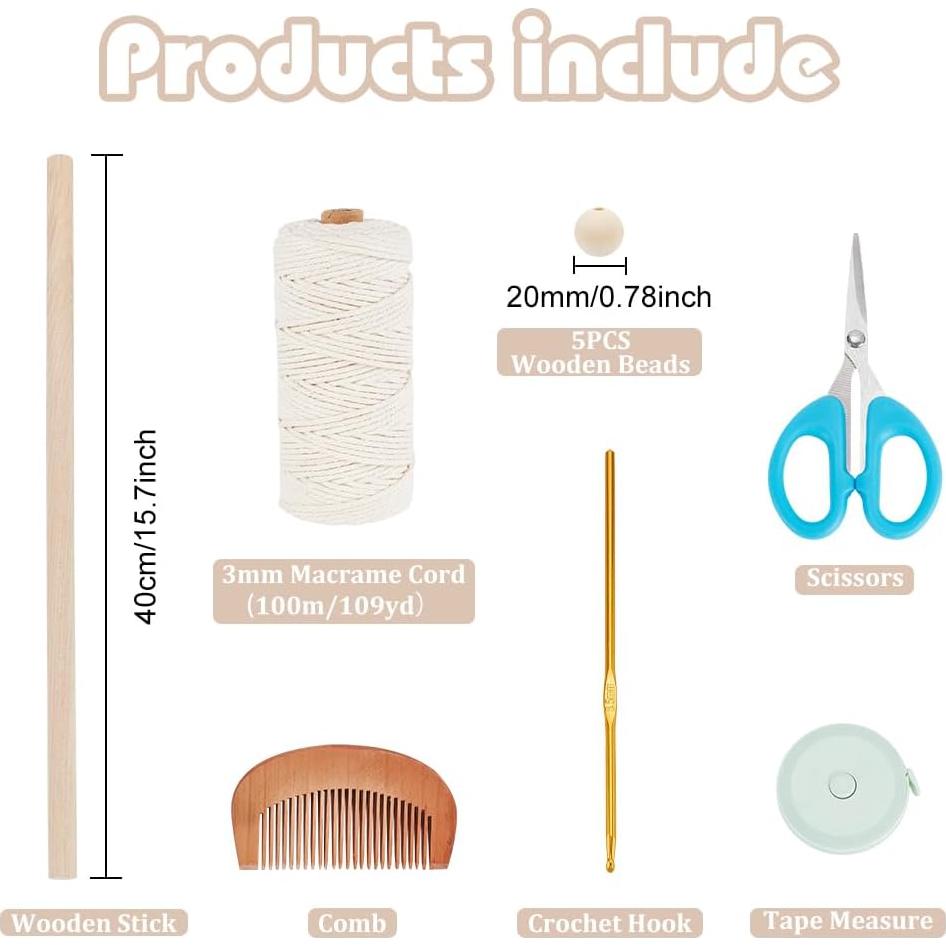 Kit de Macramé DIY Freebloss para Principiantes - Tapiz Bohemio