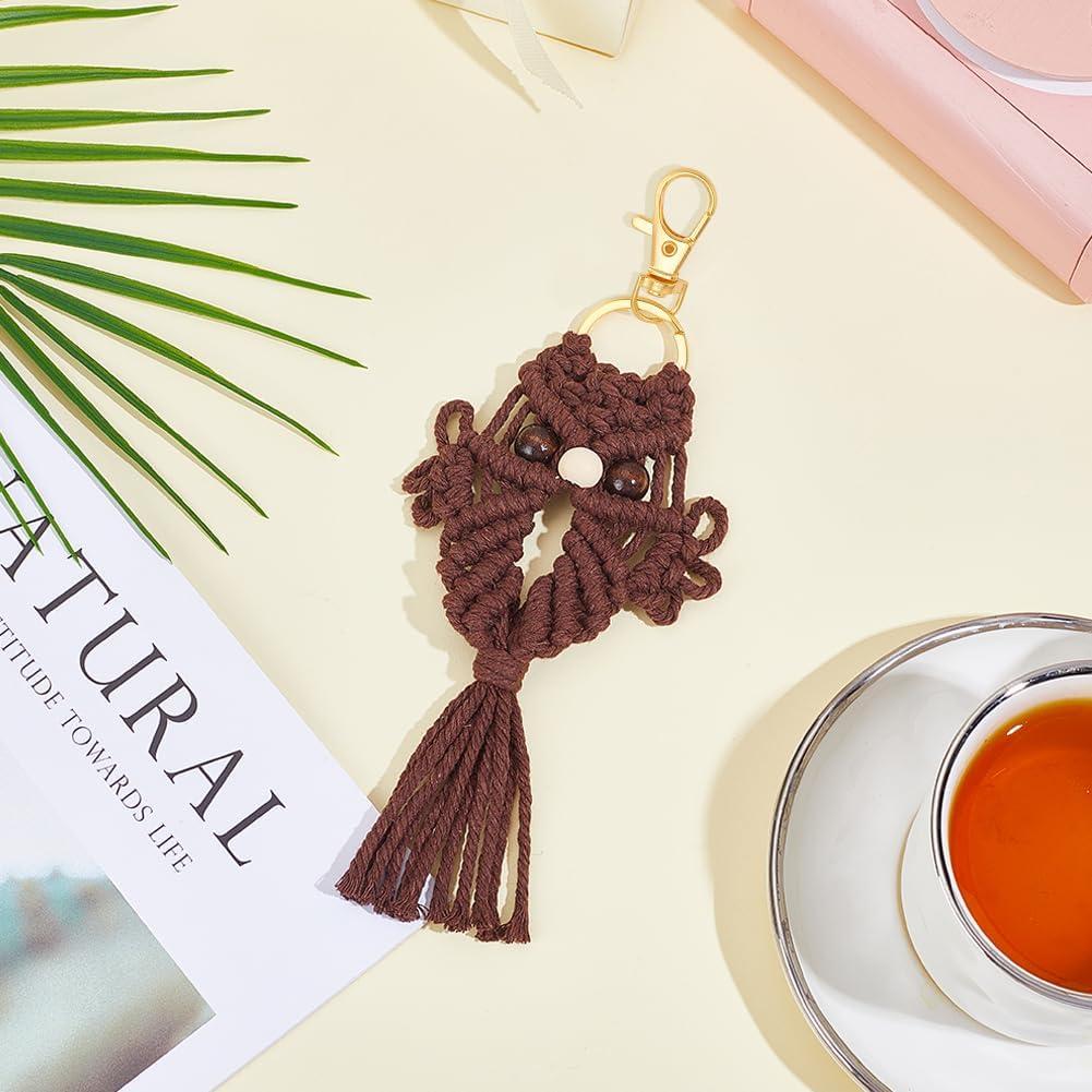Kit de Llavero Macramé de Búho ACRNIGHEET 6 Piezas DIY