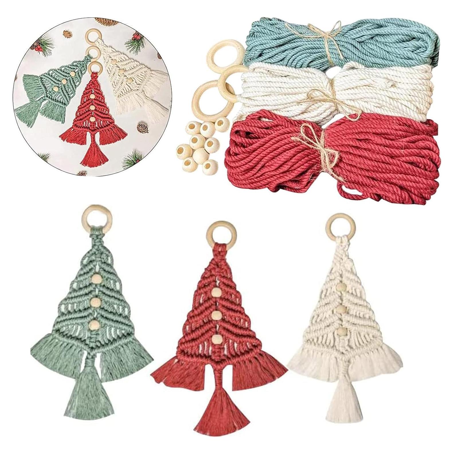 Kit de Macramé Árbol de Navidad DIY Panmall 3 Piezas