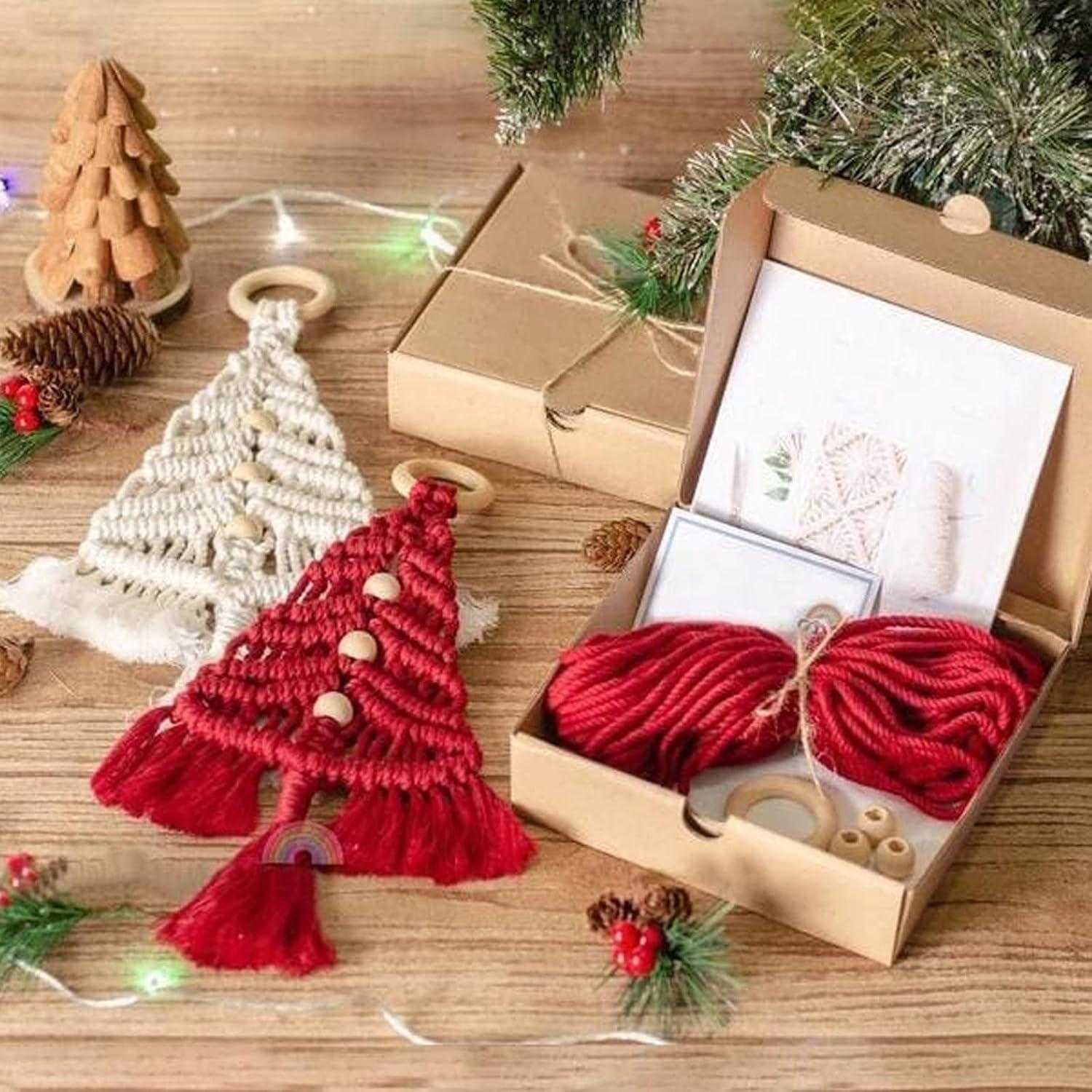 Kit de Macramé Árbol de Navidad DIY Panmall 3 Piezas