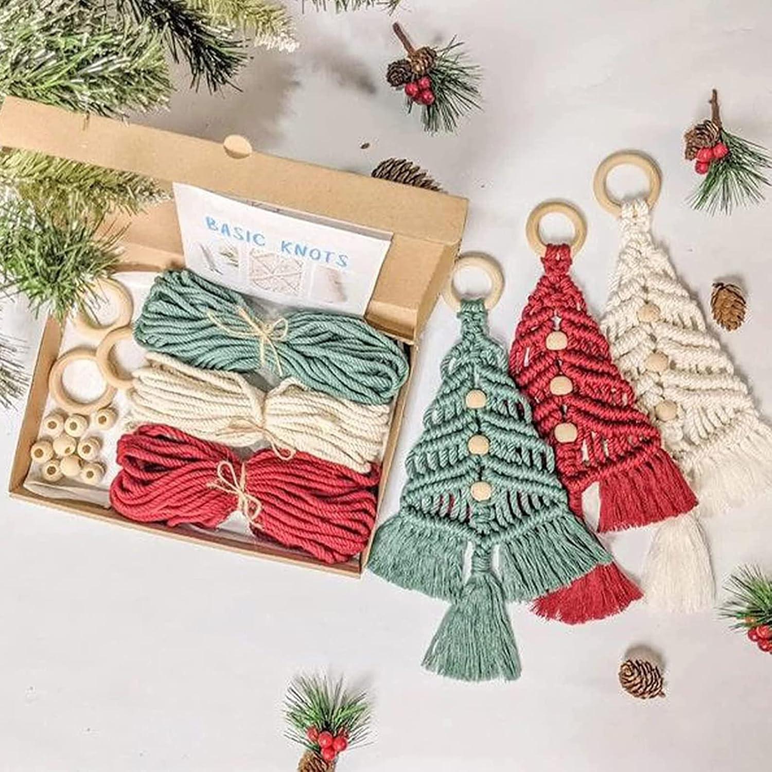 Kit de Macramé Árbol de Navidad DIY Panmall 3 Piezas