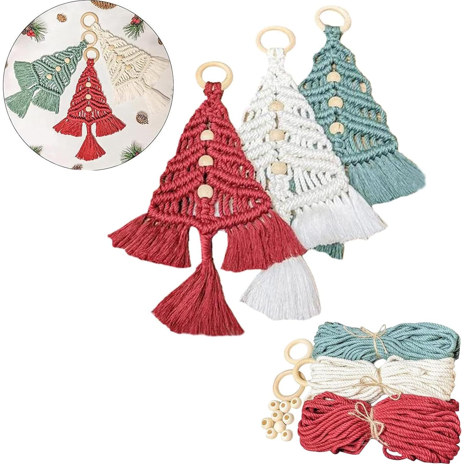 Kit de Macramé Árbol de Navidad DIY Panmall 3 Piezas