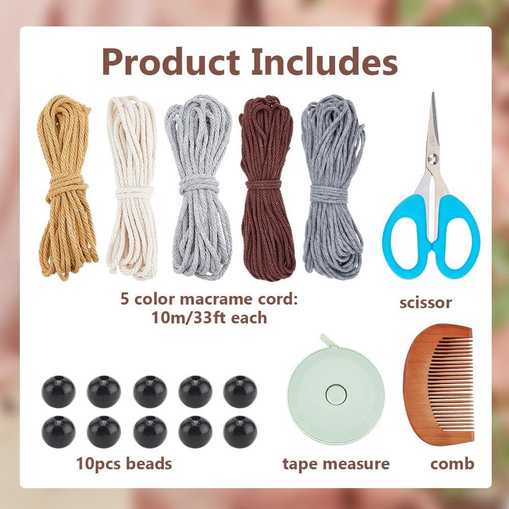 Kit de Macrame Boho ACRNIGHEET Colgante de Búho 5 Piezas