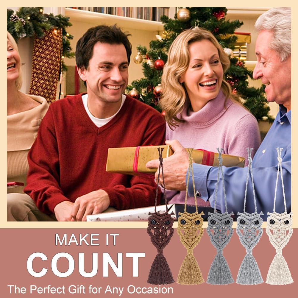 Kit de Macrame Boho ACRNIGHEET Colgante de Búho 5 Piezas