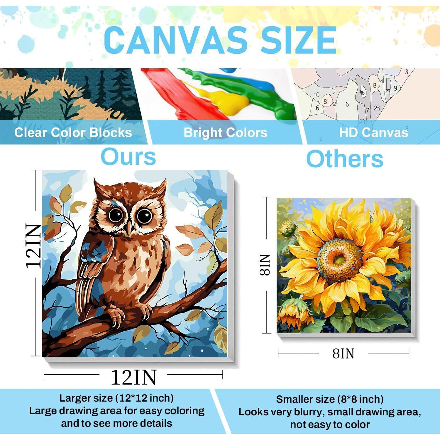 Kit de Pintura por Números Ajepon 4 Piezas 30x30cm Enmarcado