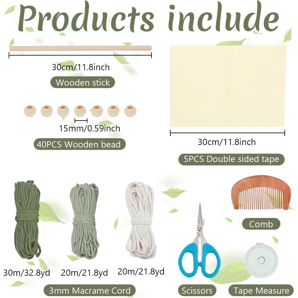 Kit de Colgante de Pared de Hoja de Macramé ORIGACH DIY