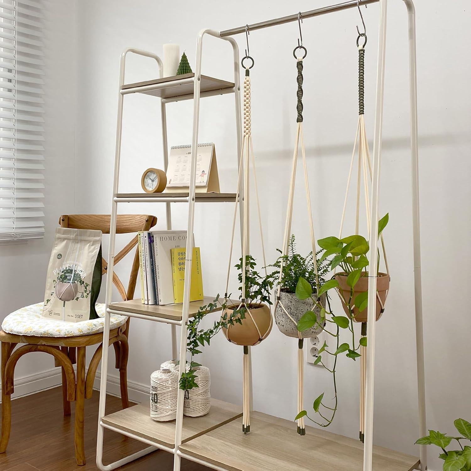 Kit de Macramé para Principiantes LET BE - 3 Colgadores de Plantas