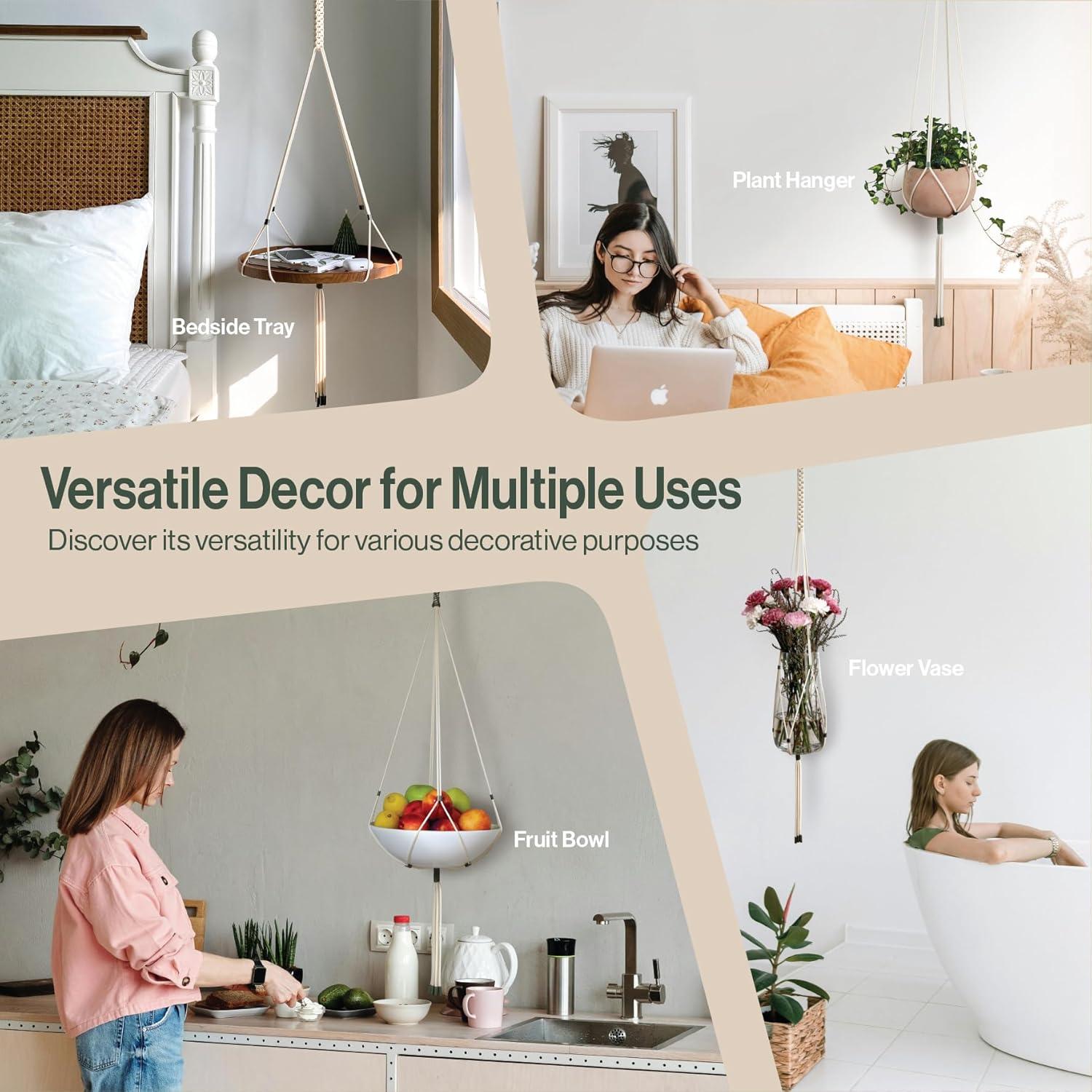 Kit de Macramé para Principiantes LET BE - 3 Colgadores de Plantas