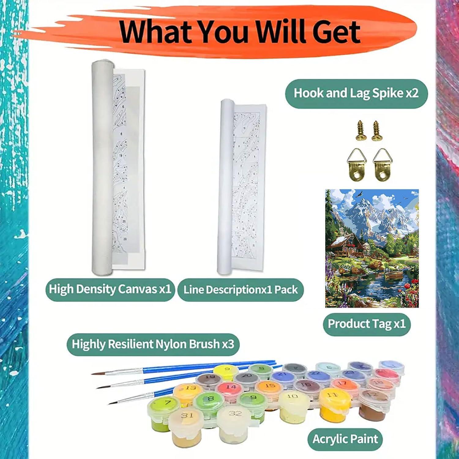 Kit de Pintura por Números Cabaña en el Bosque CHWGLFGG 40x50cm