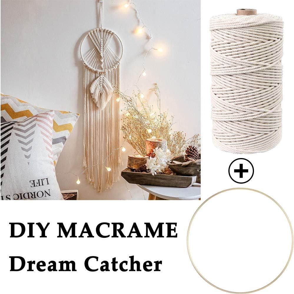 Kit de Macramé 87pcs ZXCDINO Algodón Natural 3mm x 20m