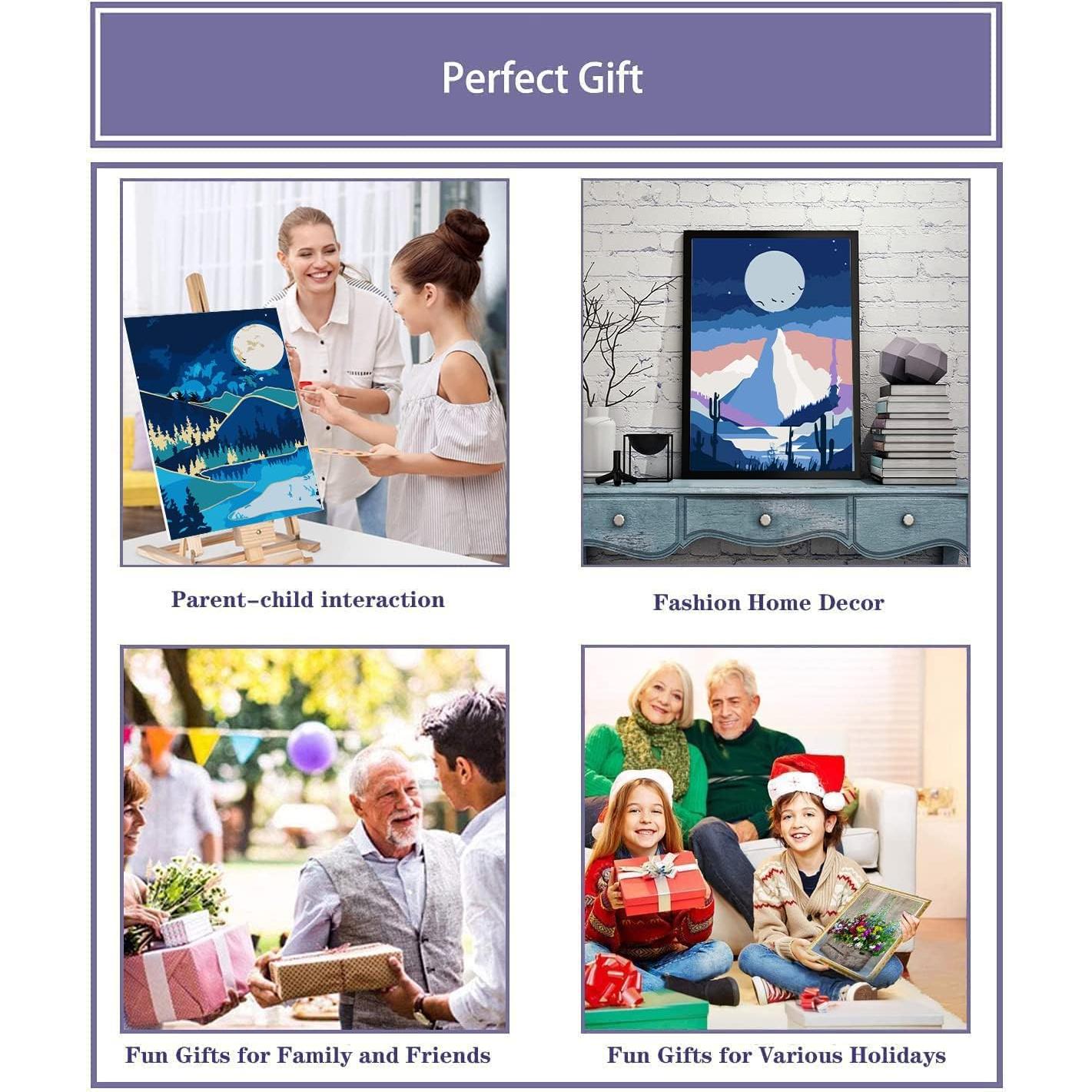 Kit Pintar por Números LWZAYS 6 Lienzos 20x30 cm Acrílico