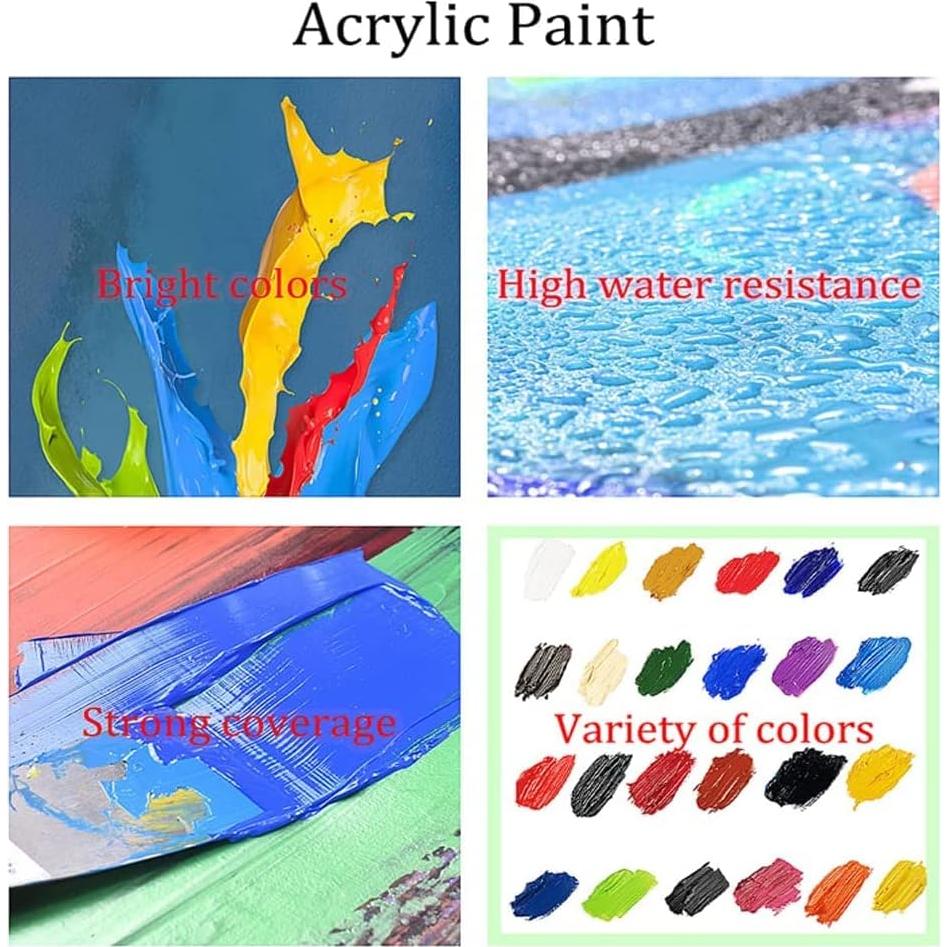 Kit Pintar por Números LWZAYS 6 Lienzos 20x30 cm Acrílico