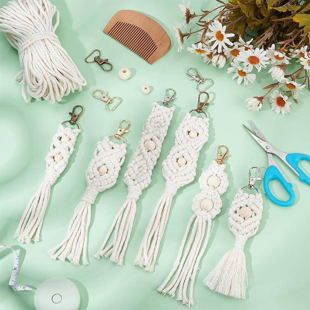 Kit de Llaveros de Macramé INFUNLY 6 Piezas DIY Bohemio
