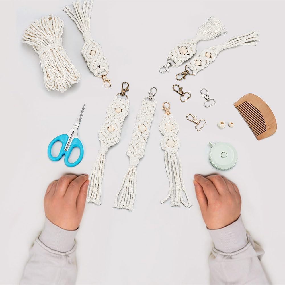 Kit de Llaveros de Macramé INFUNLY 6 Piezas DIY Bohemio