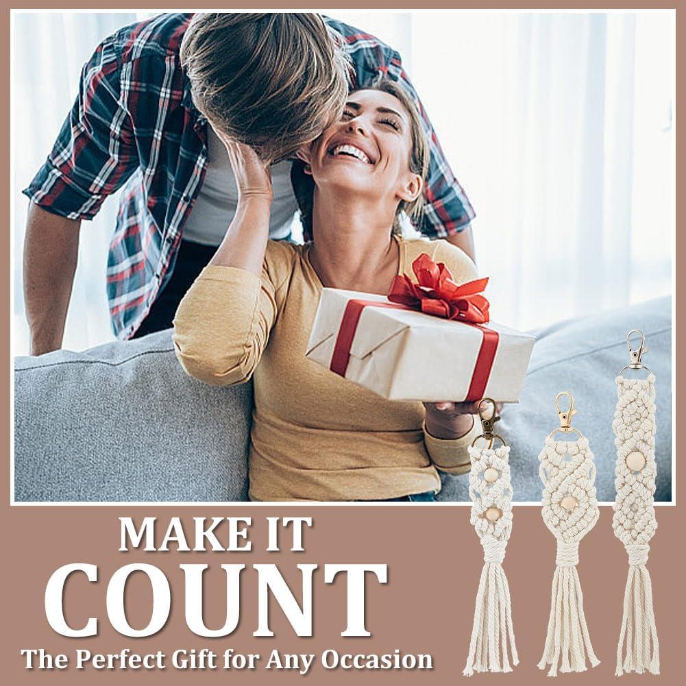 Kit de Llaveros de Macramé INFUNLY 6 Piezas DIY Bohemio