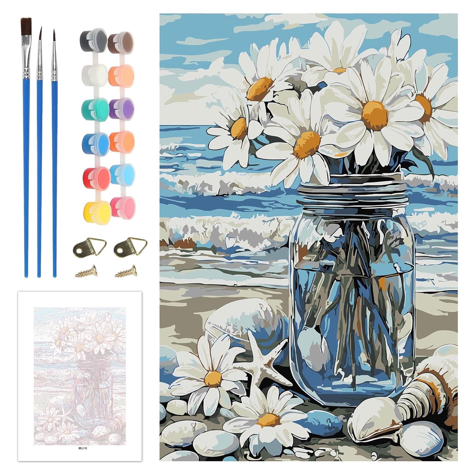 Kit de Pintura por Números Skyboda Floral 30x20cm Enmarcado